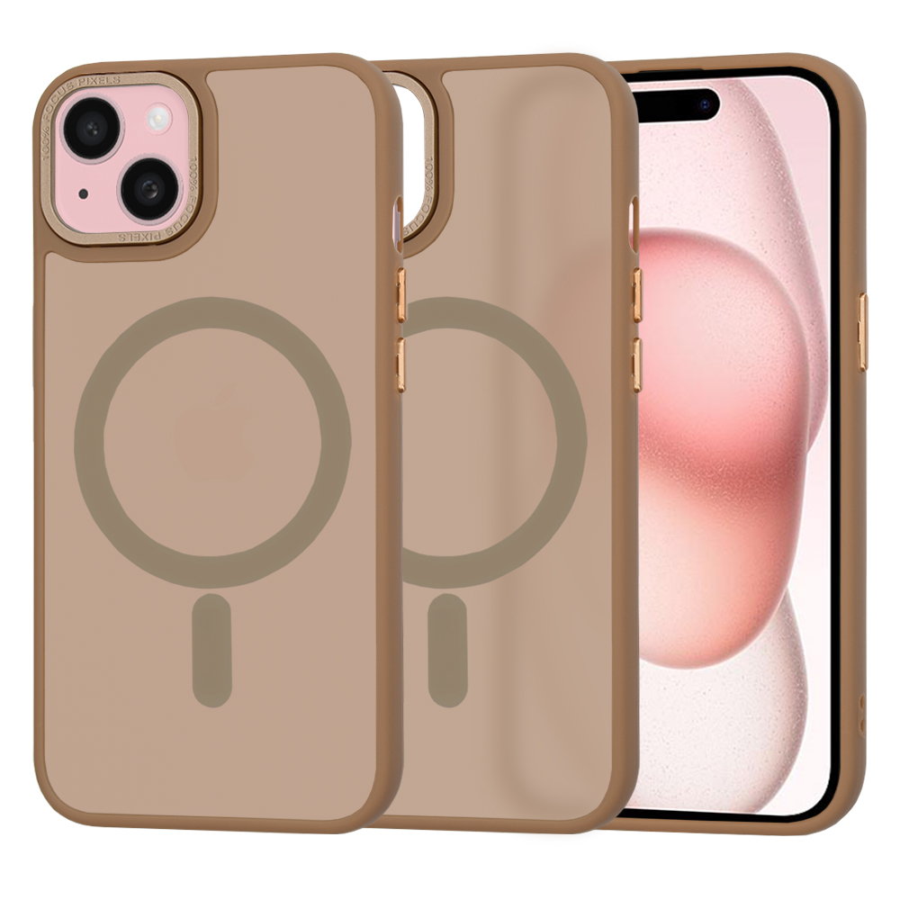 Techsuit HaloFrost MagSafe Series puzdro pre iPhone 15 – pieskovohnedé (Sandstone Brown) KF2339702