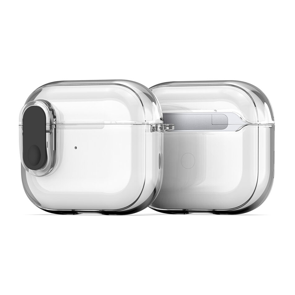 Dux Ducis PECL Series puzdro pre Apple AirPods 4 – číre/čierne KF2340965