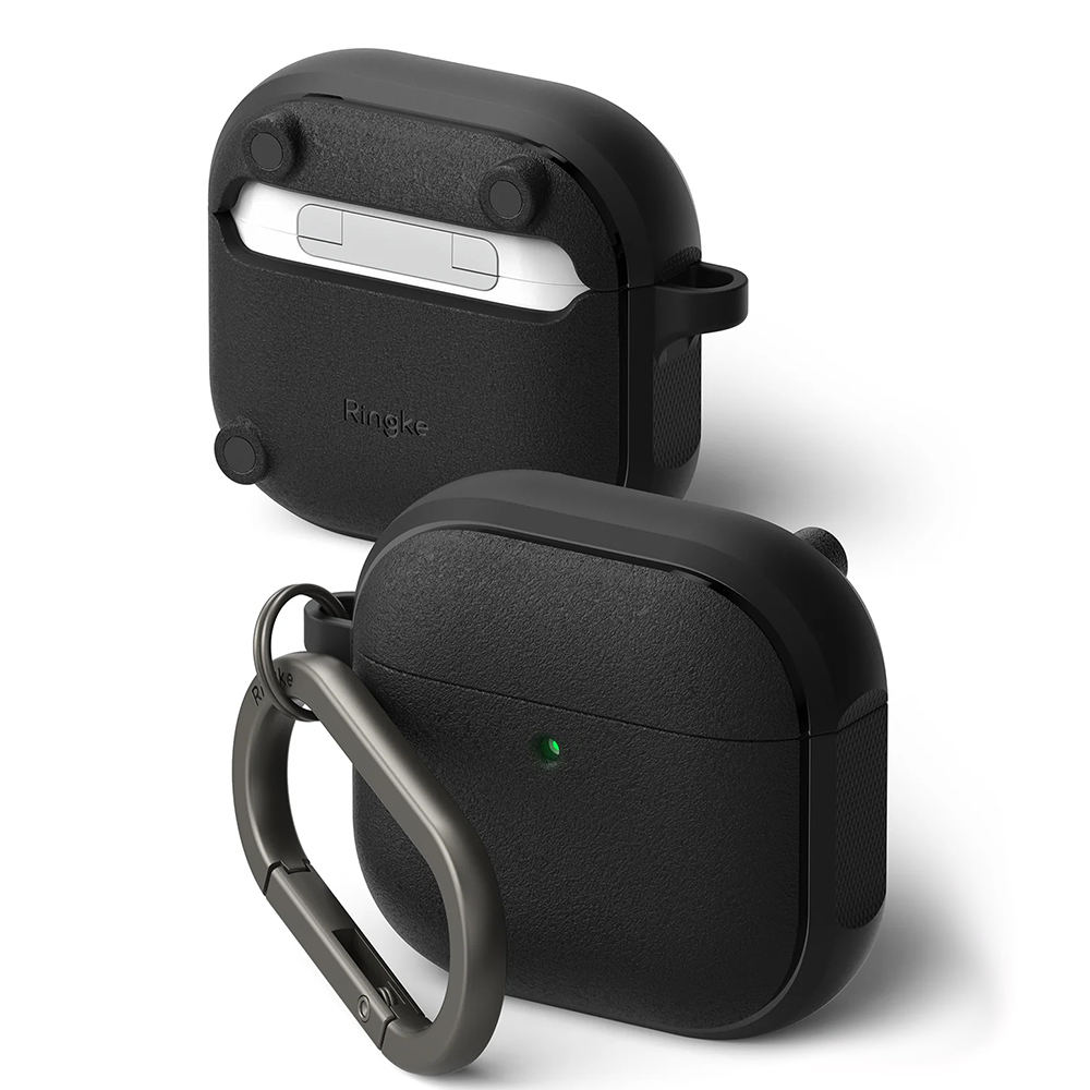 Ringke Protection Case Onyx Magnetic puzdro pre AirPods 4 (protišmyková textúra, otvor na karabínu) – čierne KF2341588