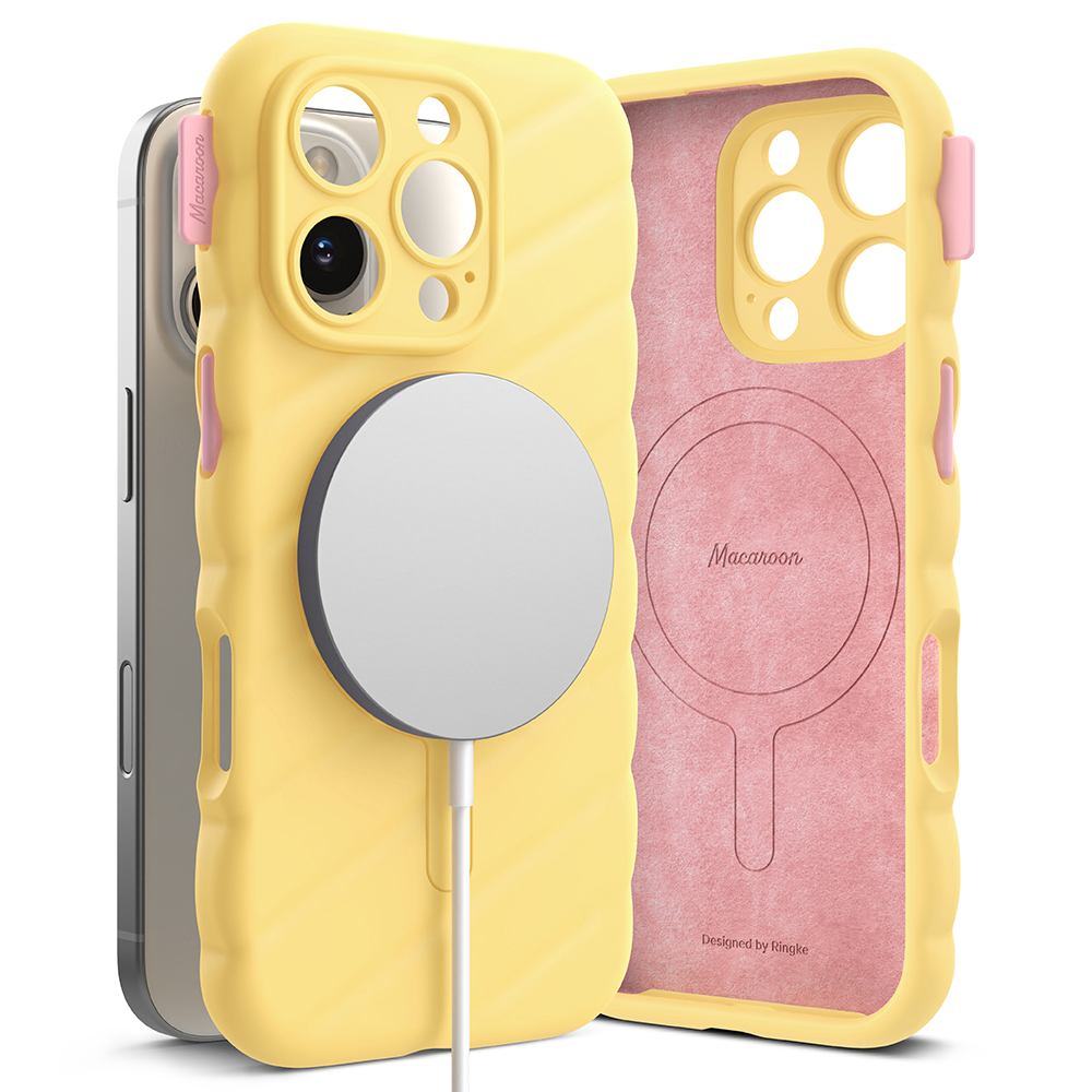 Ringke Macaron Silicone MagSafe puzdro pre iPhone 16 Pro – žlté KF2342045