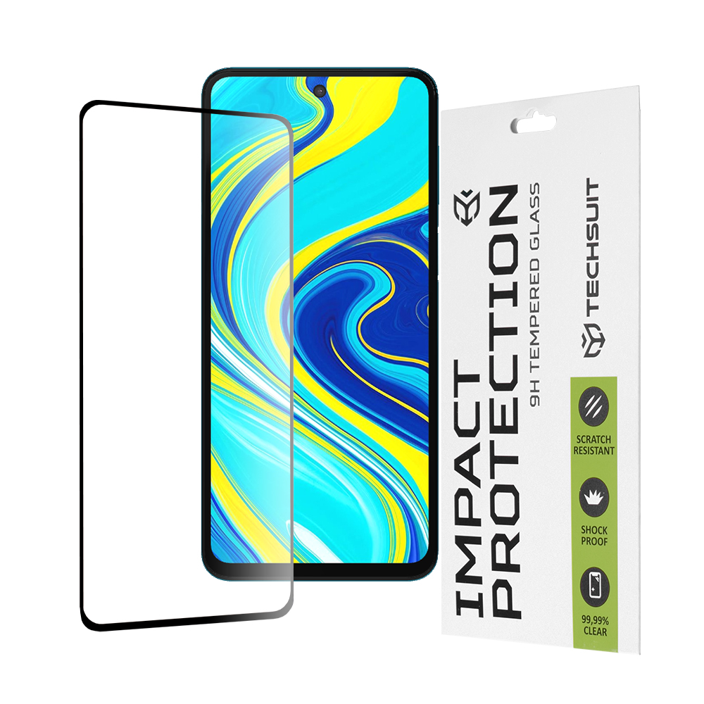 Techsuit 111D Full Cover / Full Glue Glass tvrdené sklo pre Xiaomi Redmi Note 9S / Note 9 Pro / Note 9 Pro Max – čierne (Black) KF235634