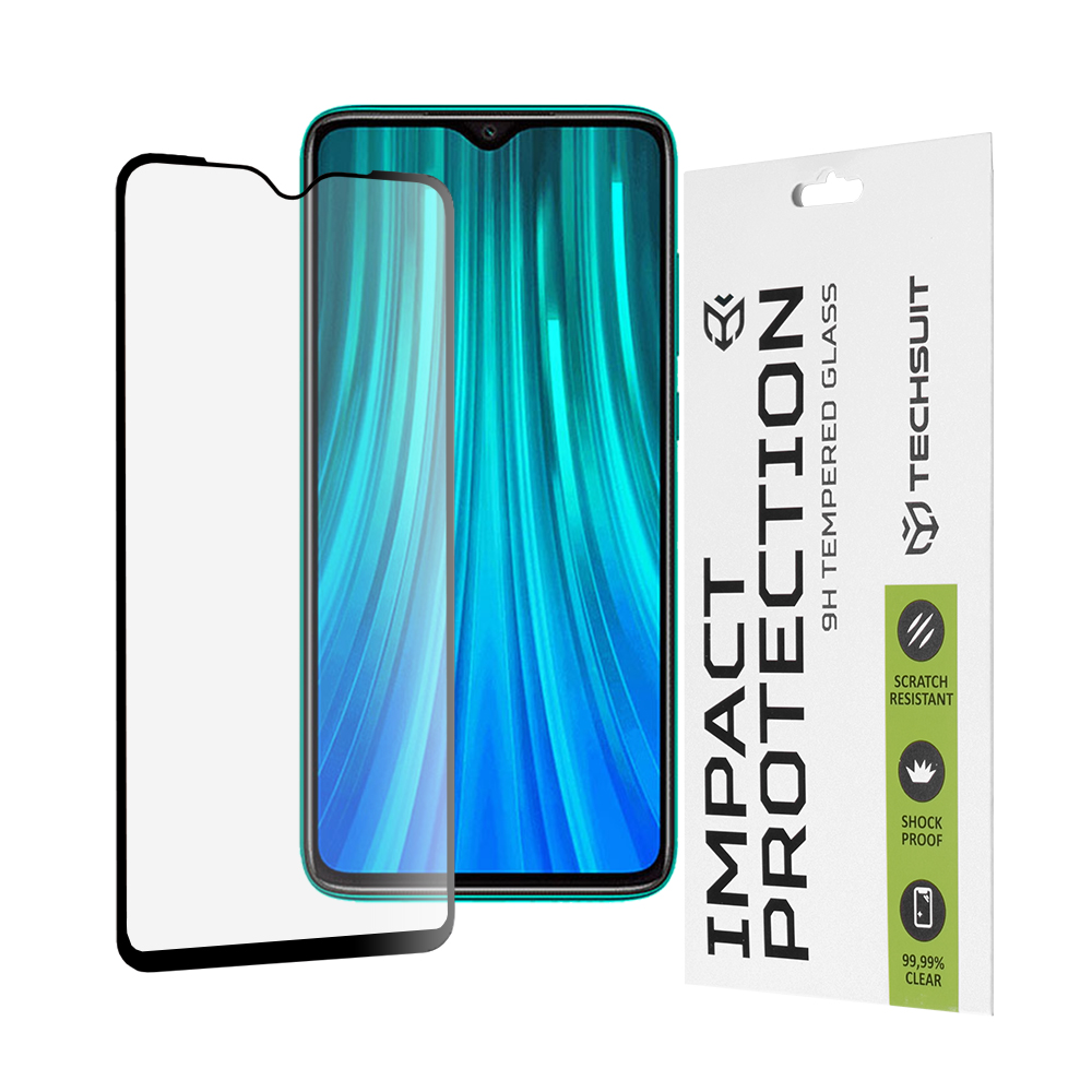 Techsuit 111D Full Cover / Full Glue Glass tvrdené sklo pre Xiaomi Redmi Note 8 Pro – čierne (Black) KF235947