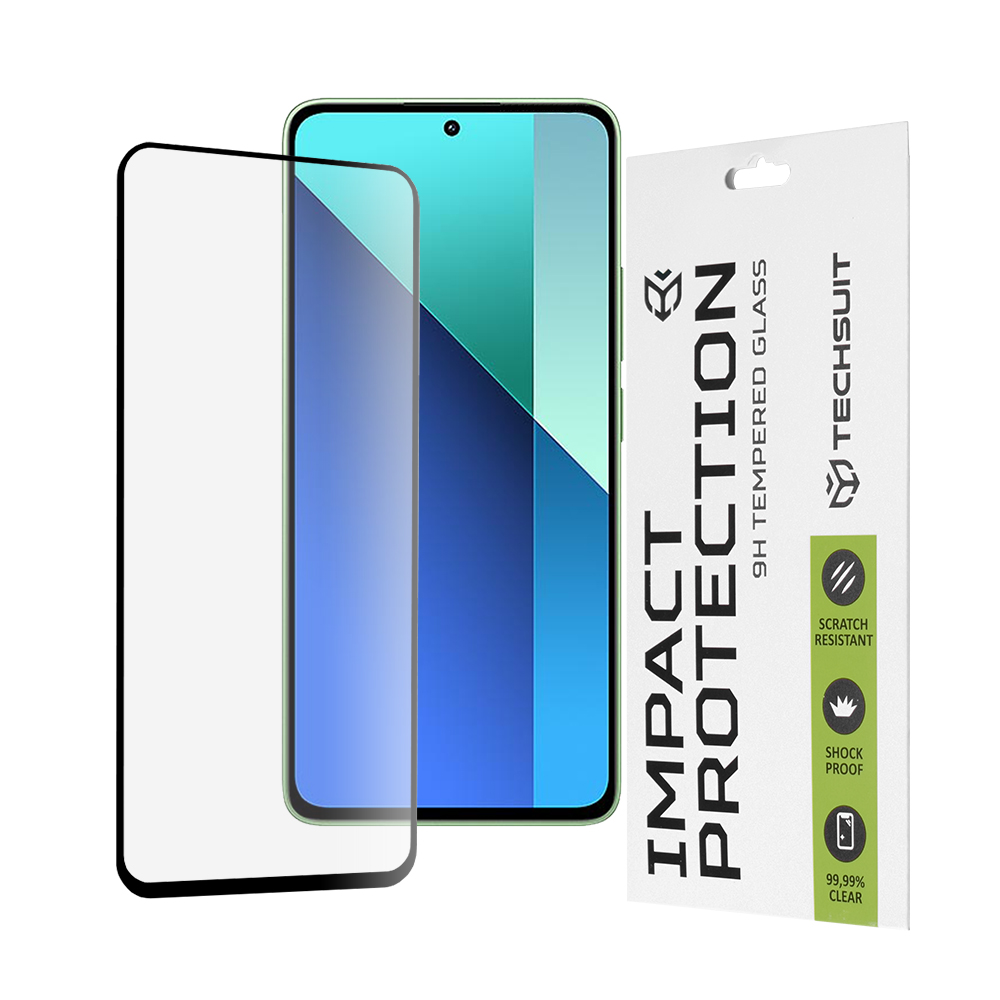 Techsuit 111D Full Cover / Full Glue Glass tvrdené sklo pre Xiaomi Redmi Note 13 4G – čierne (Black) KF2320035