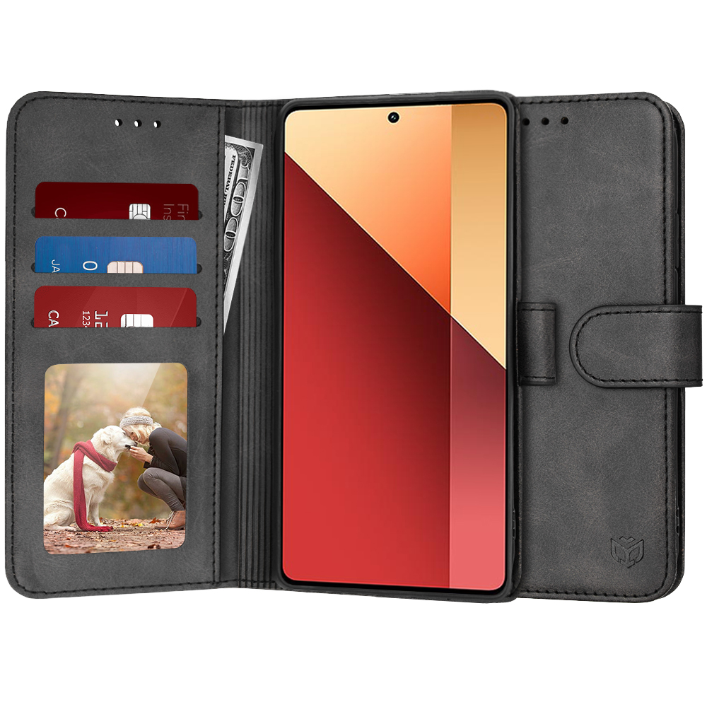 Techsuit Diary Book puzdro pre Xiaomi Redmi Note 13 Pro 4G / Poco M6 Pro 4G – čierne (Black) KF2321278