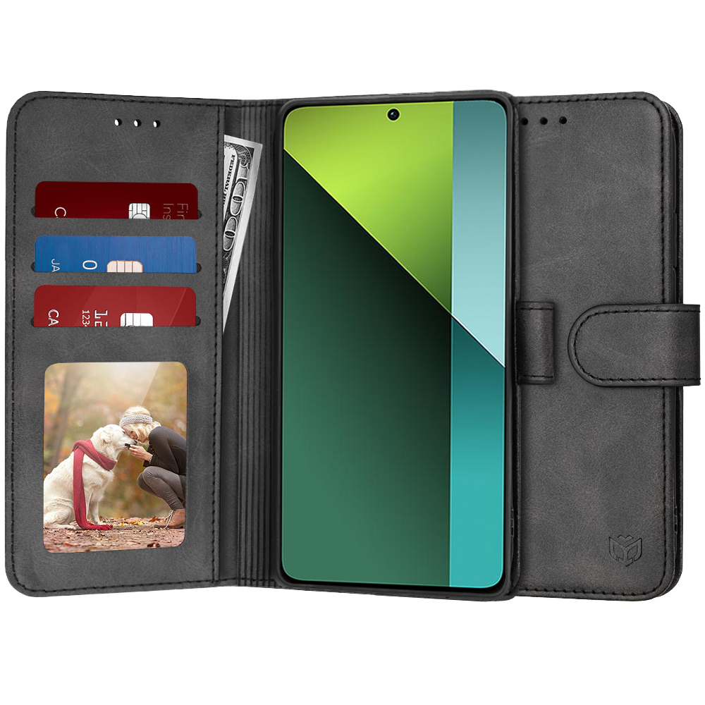 Techsuit Diary Book puzdro pre Xiaomi Redmi Note 13 Pro 5G / Poco X6 – čierne (Black) KF2321279