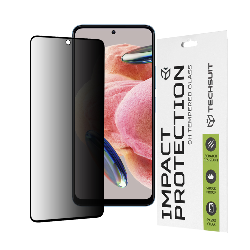 Techsuit 111D Privacy Full Glue tvrdené sklo pre Xiaomi Redmi Note 12 4G / 12 5G / Poco X5 – čierne (Black) KF2323462