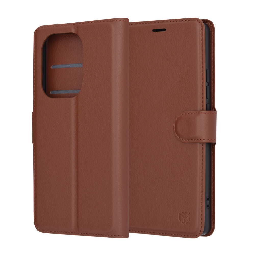 Techsuit Leather Folio puzdro pre Xiaomi Redmi Note 13 Pro 4G / Poco M6 Pro 4G – hnedé (Brown) KF2323763