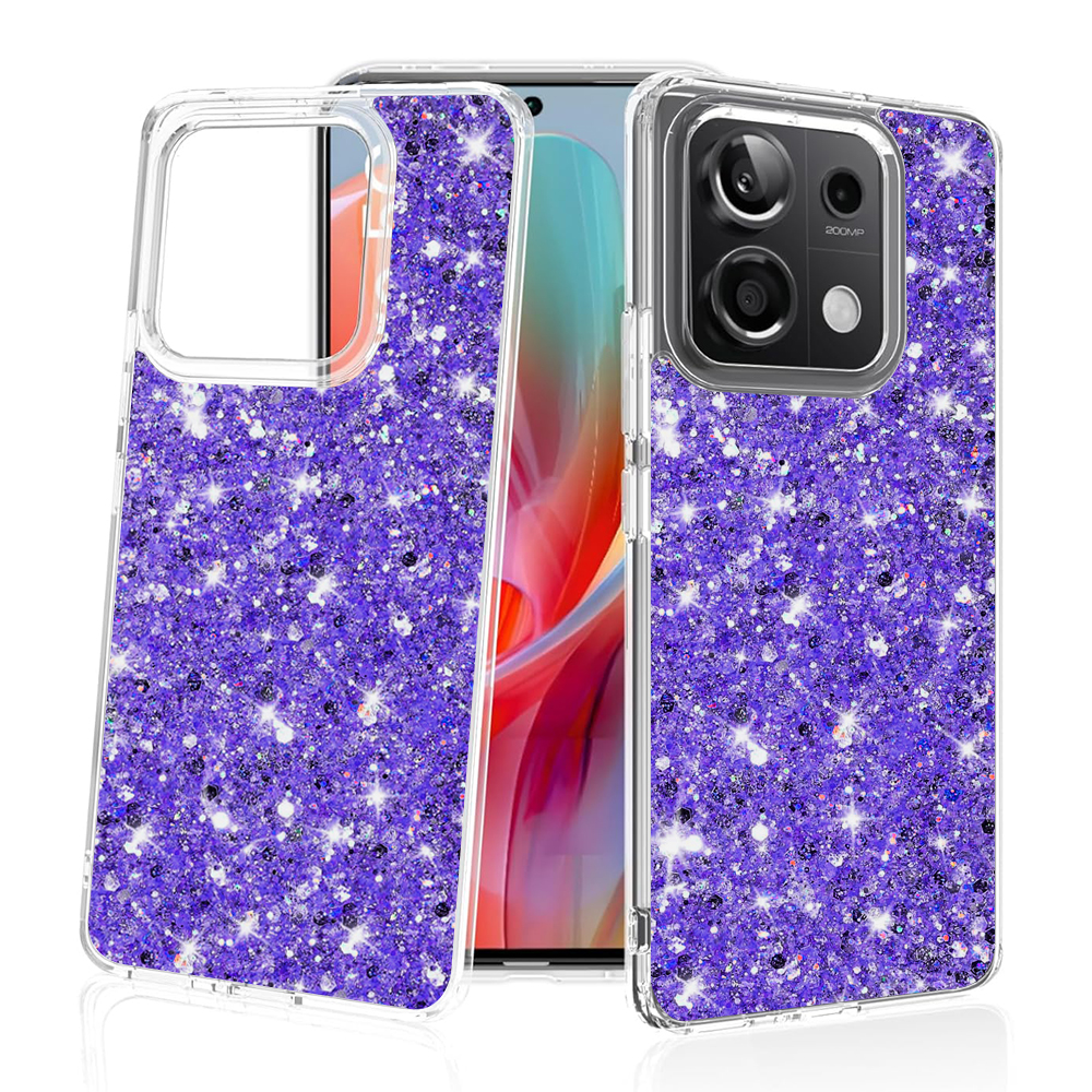 Techsuit Sparkly Glitter puzdro pre Xiaomi Redmi Note 13 Pro 5G / Poco X6 – fialové (Purple) KF2324090