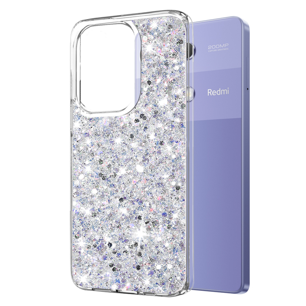 Techsuit Sparkly Glitter puzdro pre Xiaomi Redmi Note 13 Pro 4G / Poco M6 Pro 4G – biele (White) KF2324102