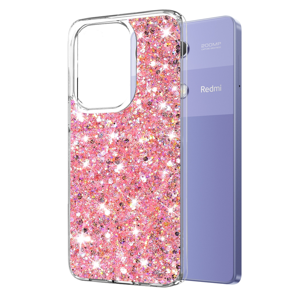 Techsuit Sparkly Glitter puzdro pre Xiaomi Redmi Note 13 Pro 4G / Poco M6 Pro 4G – ružové (Pink) KF2324103