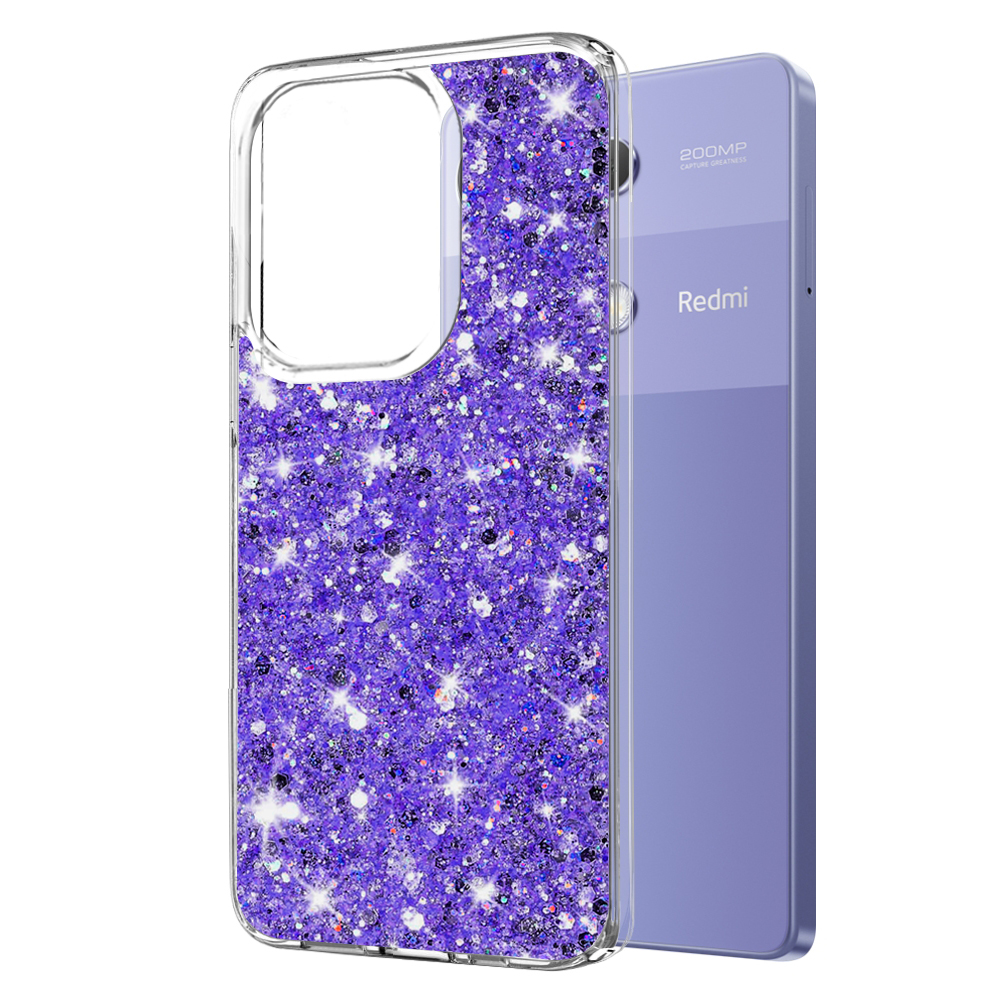 Techsuit Sparkly Glitter puzdro pre Xiaomi Redmi Note 13 Pro 4G / Poco M6 Pro 4G – fialové (Purple) KF2324105