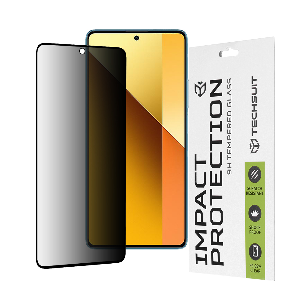 Techsuit 111D Privacy Full Glue tvrdené sklo pre Xiaomi Redmi Note 13 5G – čierne (Black) KF2325472