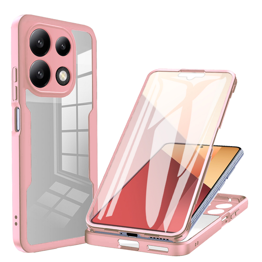 Techsuit ColorVerse 360 Series puzdro + ochrana displeja pre Xiaomi Redmi Note 13 4G – ružové (Pink) KF2326852