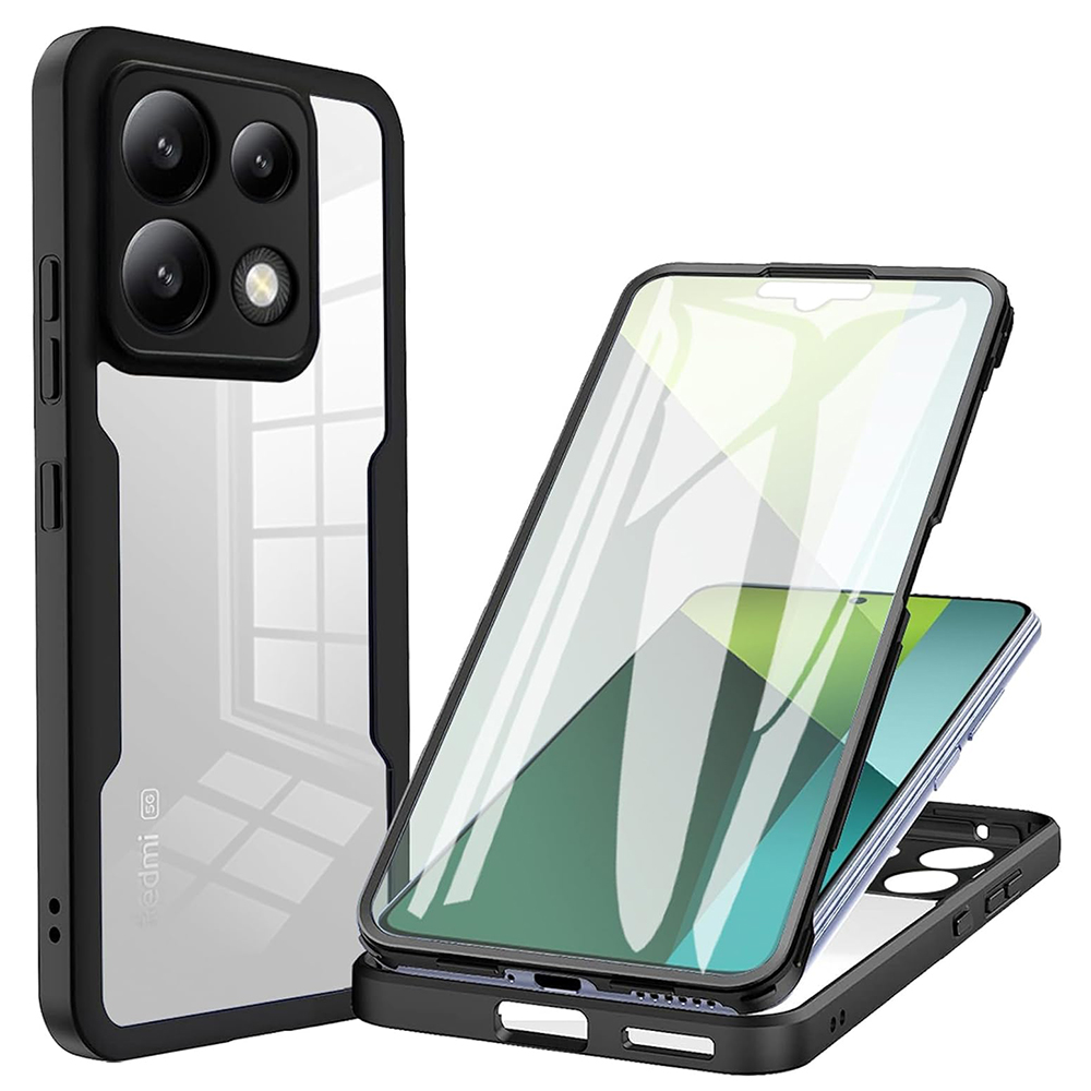 Techsuit ColorVerse 360 Series puzdro + ochrana displeja pre Xiaomi Redmi Note 13 Pro 5G / Poco X6 – čierne (Black) KF2326855