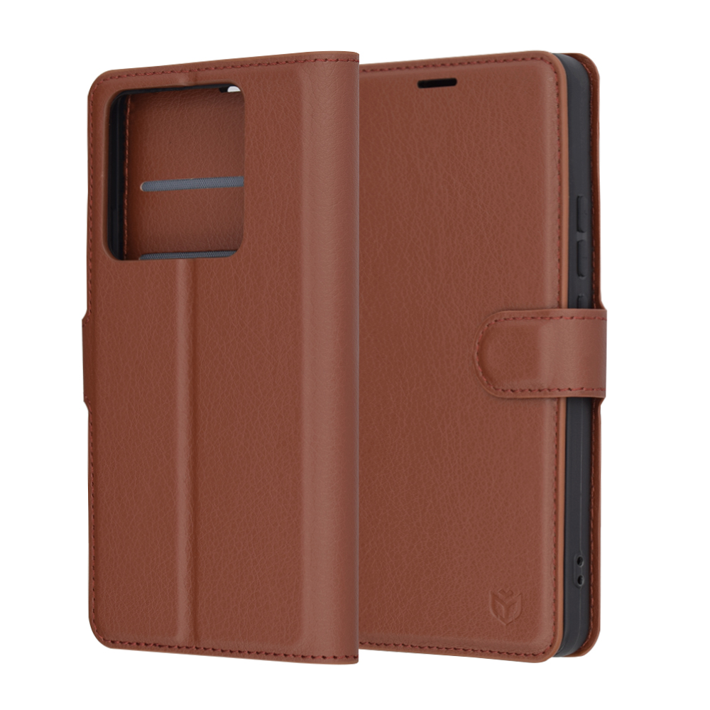 Techsuit Leather Folio puzdro pre Xiaomi 14T Pro – hnedé (Brown) KF2338694