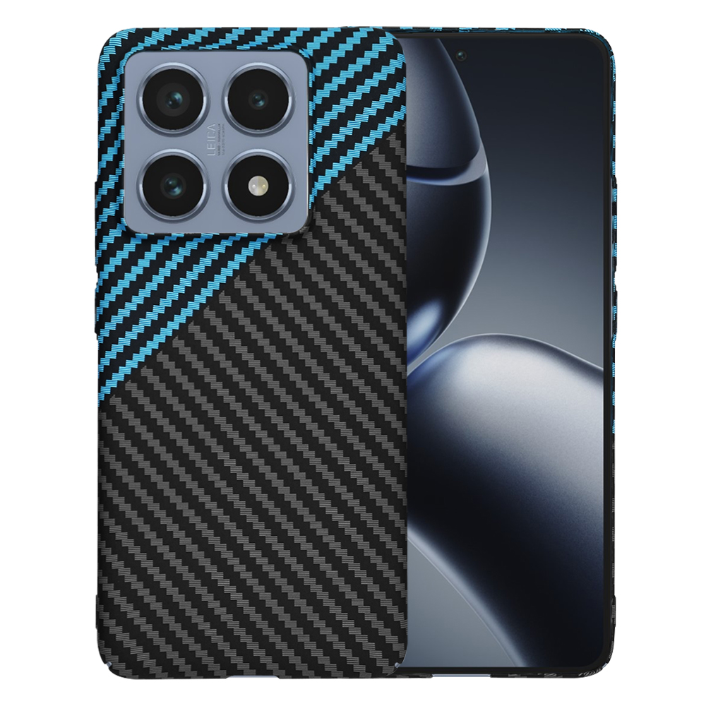 Techsuit Carbonite FiberShell puzdro pre Xiaomi 14T Pro – modré (Blue Pulse) KF2339203
