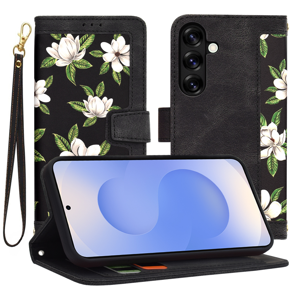 Techsuit FlipCraft puzdro pre Samsung Galaxy S25 – kvety úsvitu (Flowers of the Dawn) KF2339242