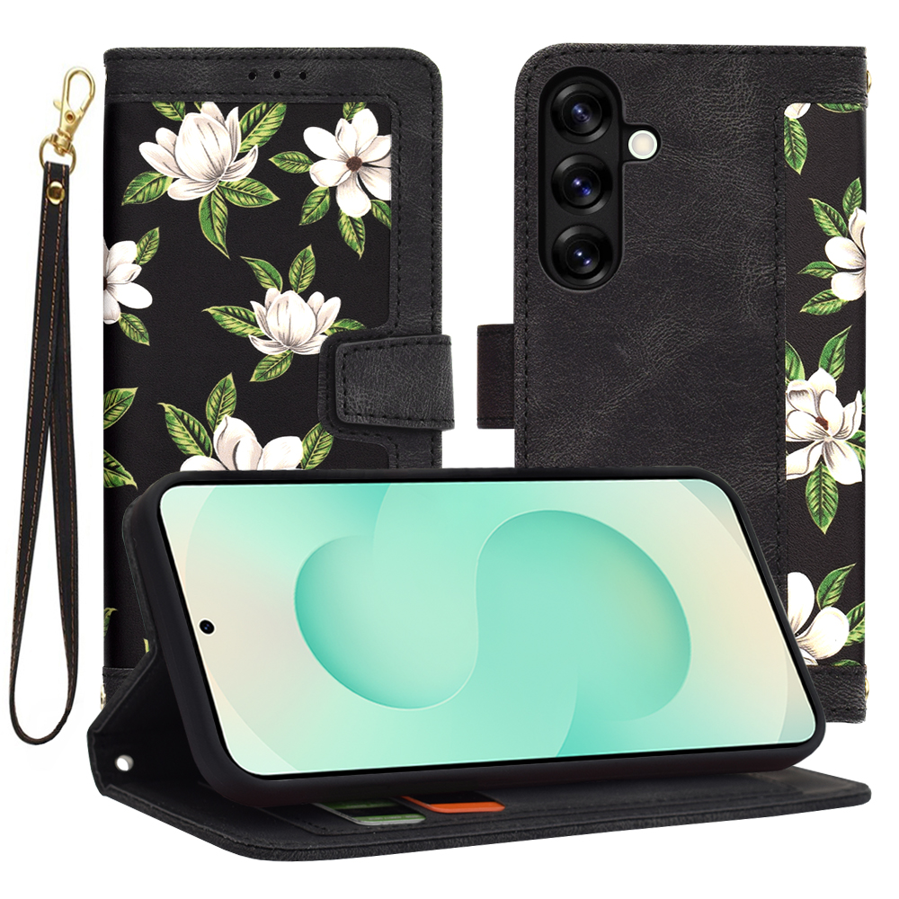 Techsuit FlipCraft puzdro pre Samsung Galaxy S25 Plus – kvety úsvitu (Flowers of the Dawn) KF2339246