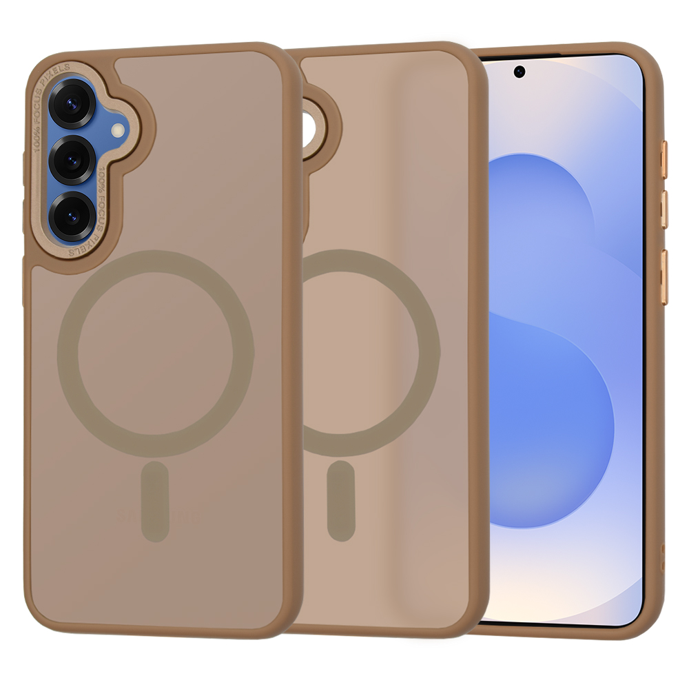 Techsuit HaloFrost MagSafe Series puzdro pre Samsung Galaxy S25 – pieskovohnedé (Sandstone Brown) KF2339718