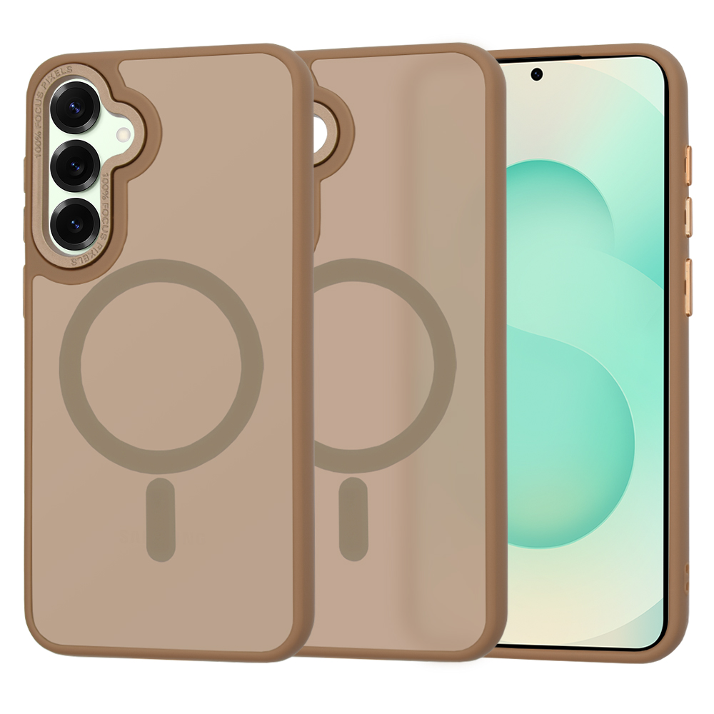 Techsuit HaloFrost MagSafe Series puzdro pre Samsung Galaxy S25 Plus – pieskovohnedé (Sandstone Brown) KF2339719