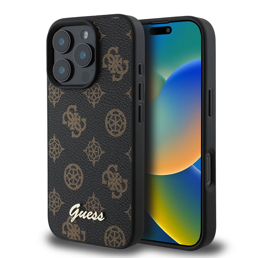 Guess Peony Script MagSafe puzdro (GUHMP16XPGPYSK) pre iPhone 16 Pro Max – čierne (Black) KF2340470