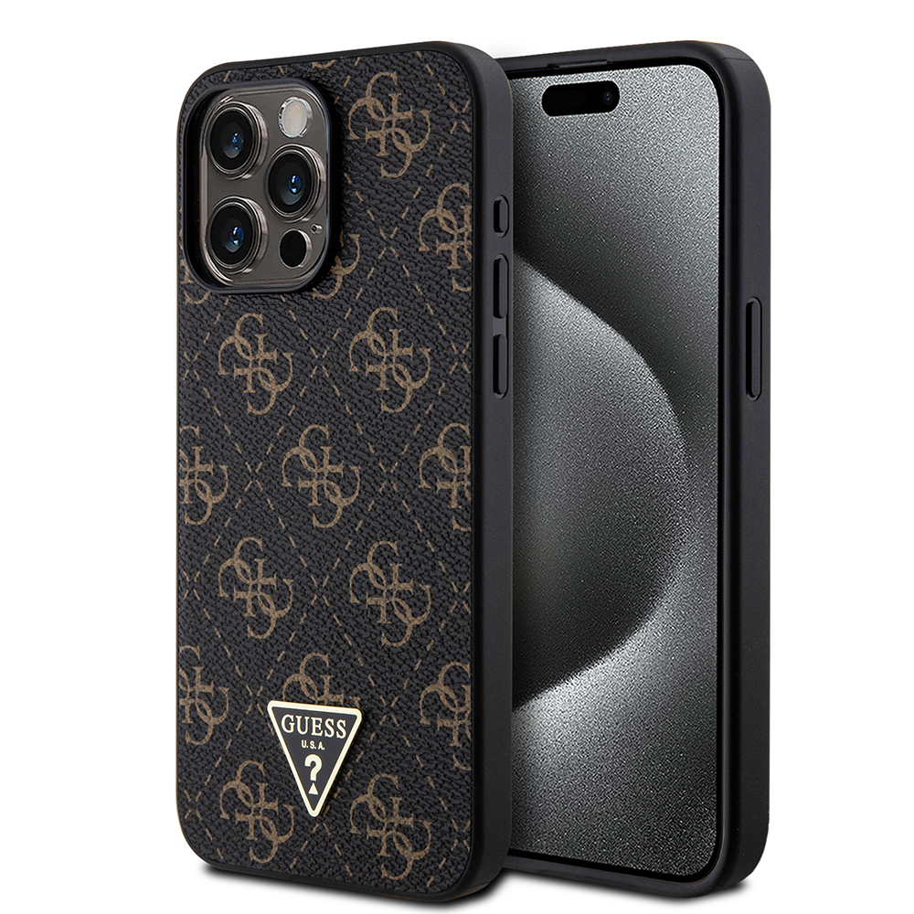 Guess Hardcase 4G Triangle Metal Logo puzdro (GUHCP15XPG4GPK) pre iPhone 15 Pro Max – čierne (Black) KF2340107