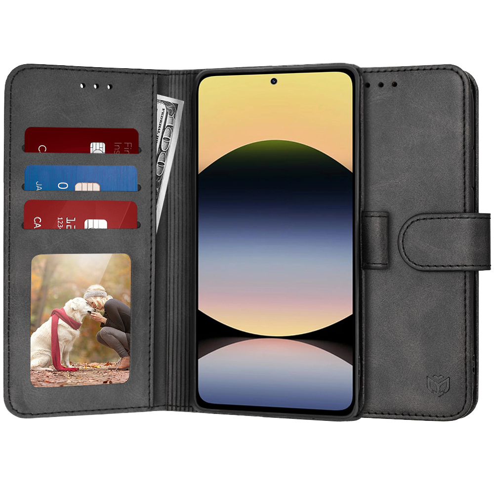 Techsuit Diary Book puzdro pre Xiaomi Redmi Note 14 5G – čierne (Black) KF2341735