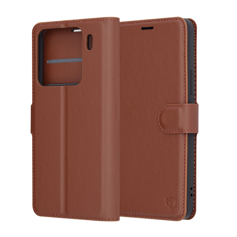 Techsuit Leather Folio puzdro pre Xiaomi 15 Pro – hnedé (Brown) KF2342013