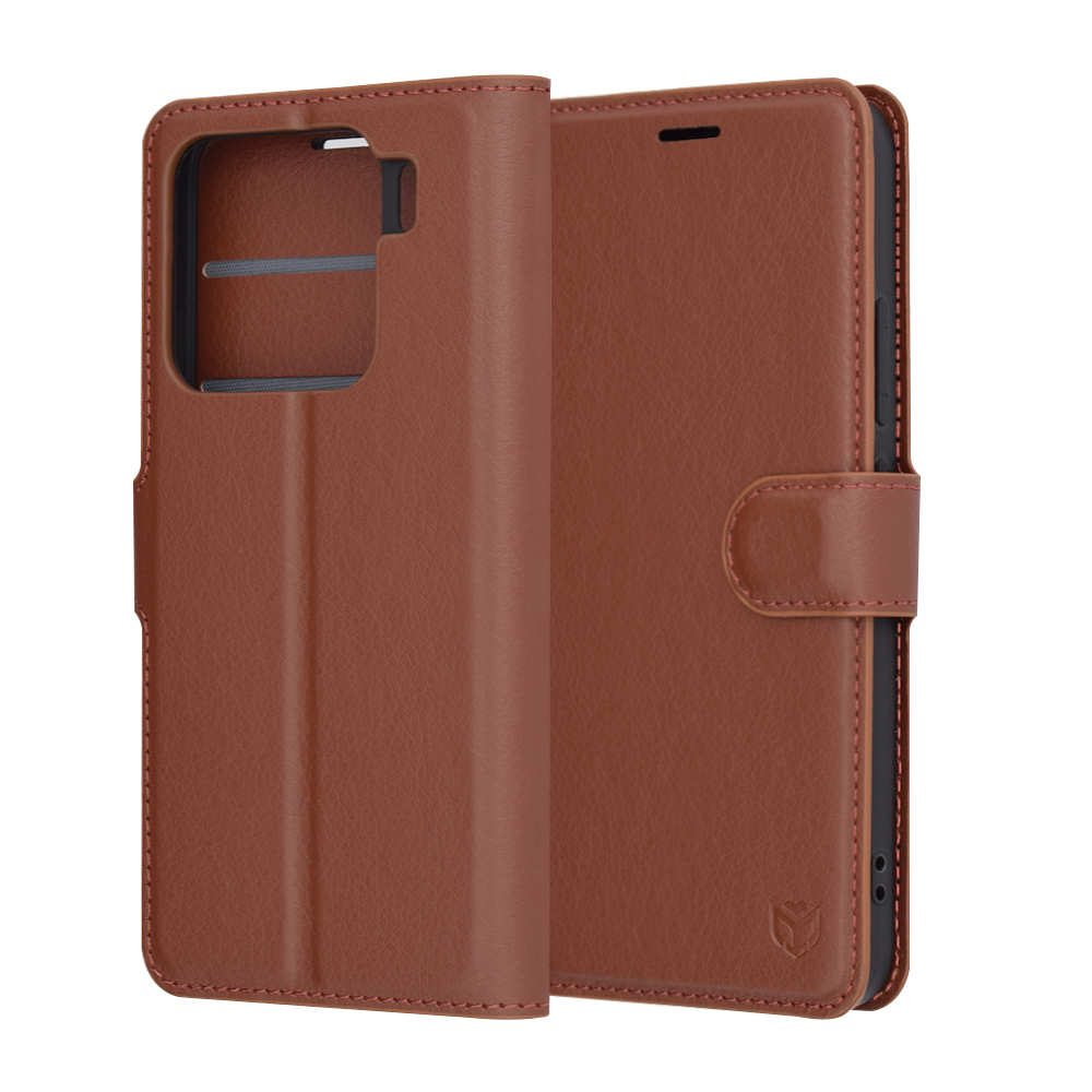 Techsuit Leather Folio puzdro pre Xiaomi 15 – hnedé (Brown) KF2342011