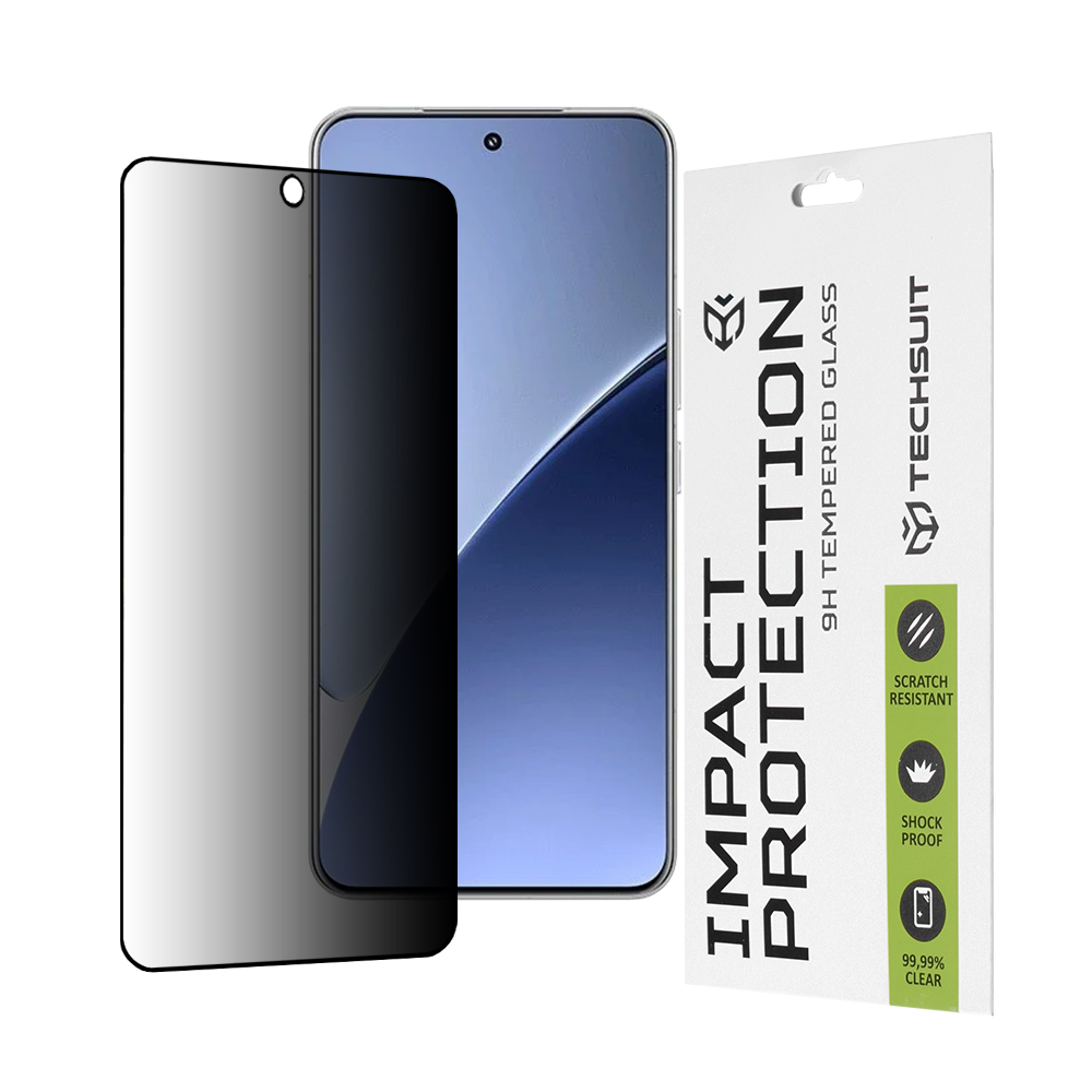 Techsuit 111D Privacy Full Glue tvrdené sklo pre Xiaomi 15 – čierne (Black) KF2343260