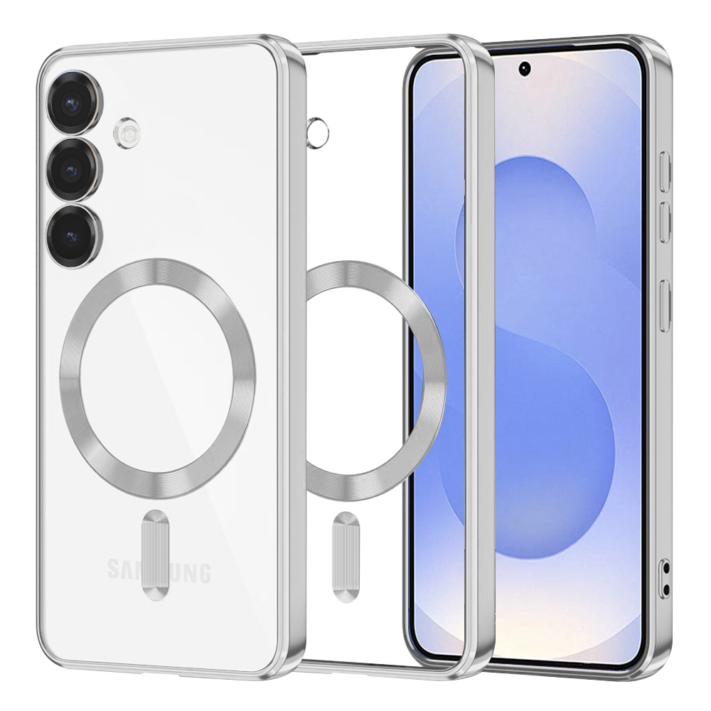 Techsuit Luxury Crystal MagSafe puzdro pre Samsung Galaxy S25 – strieborné (Silver) KF2341497