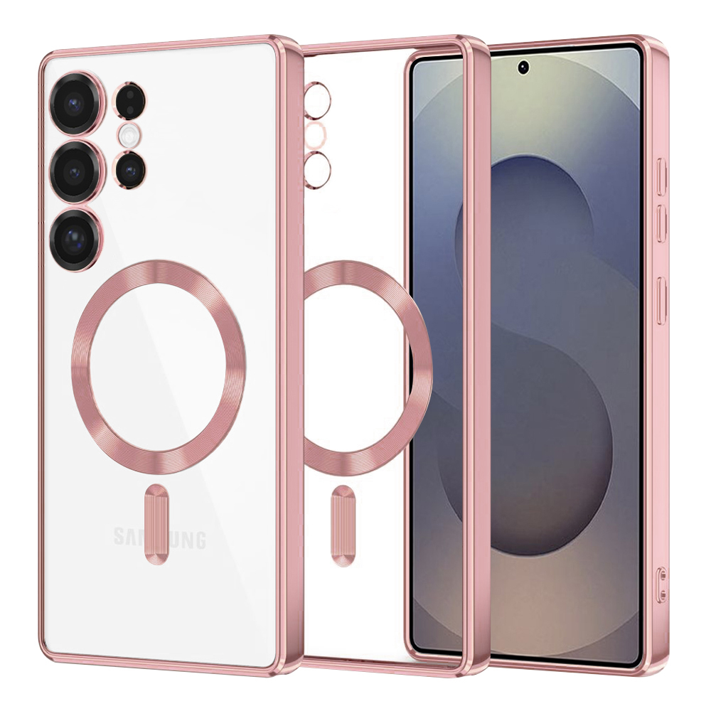 Techsuit Luxury Crystal MagSafe puzdro pre Samsung Galaxy S25 Ultra – ružové (Pink) KF2341512