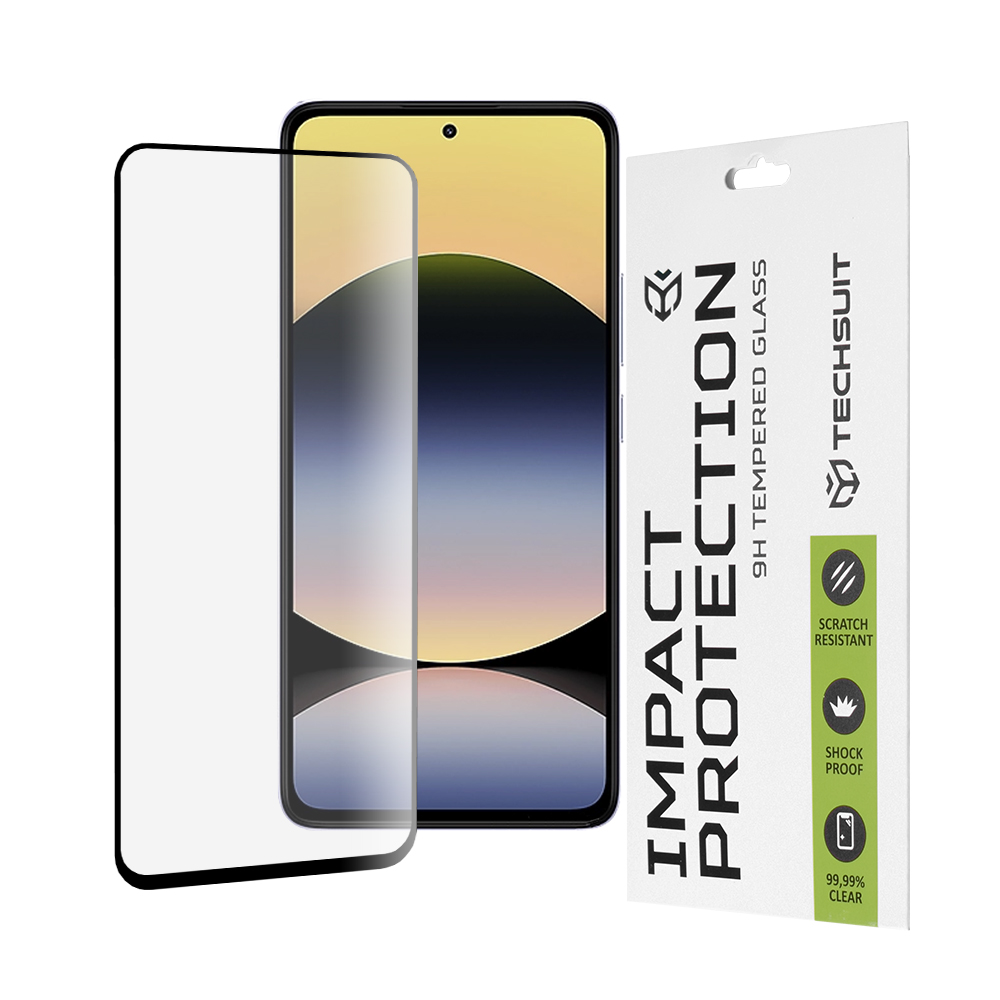 Techsuit 111D Full Cover / Full Glue Glass tvrdené sklo pre Xiaomi Redmi Note 14 4G / Redmi Note 14 5G – čierne (Black) KF2344592