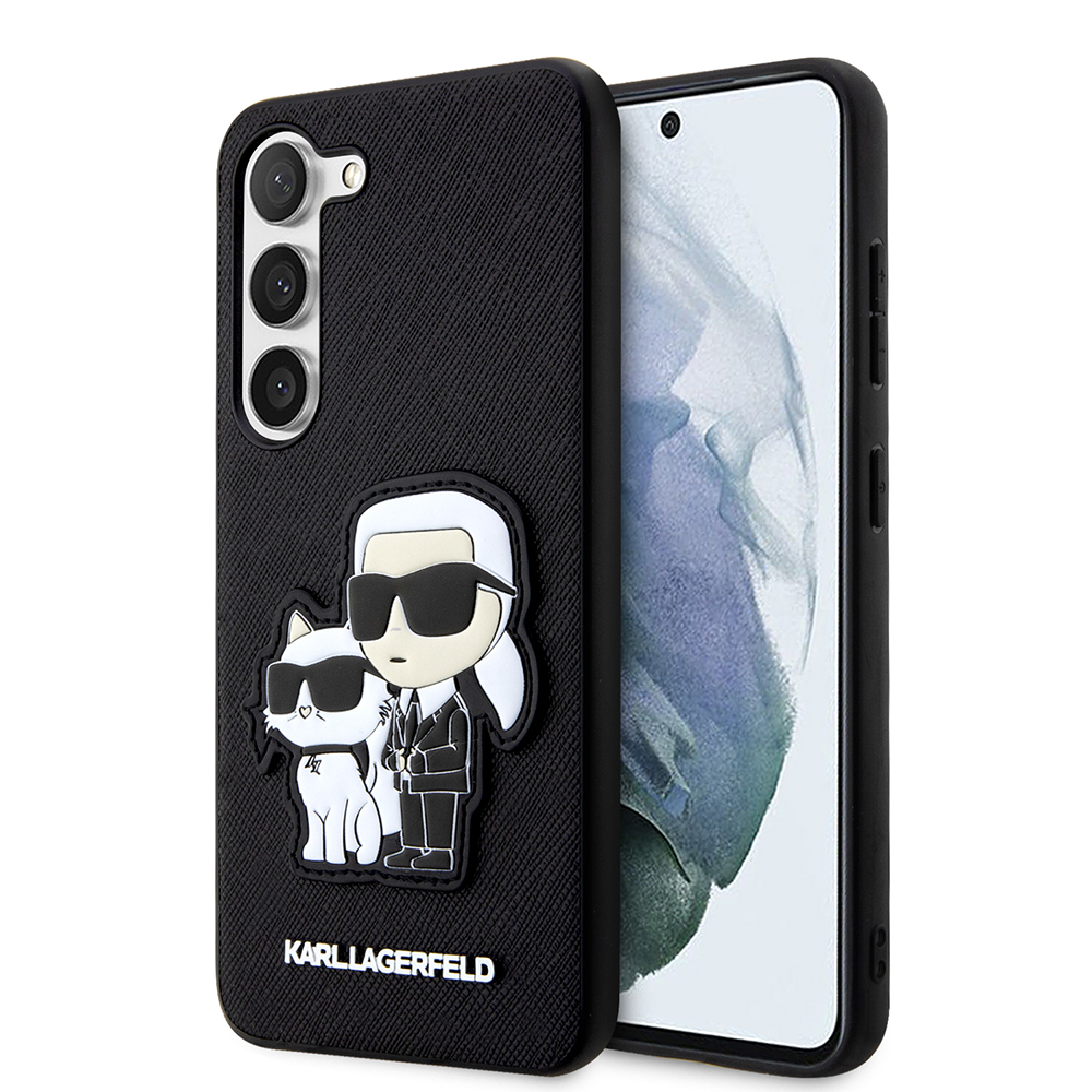 Karl Lagerfeld - Saffiano (KLHCS23MSANKCPK) – puzdro na Samsung Galaxy S23 Plus – Karl & Choupette kovová ozdoba KF2339557