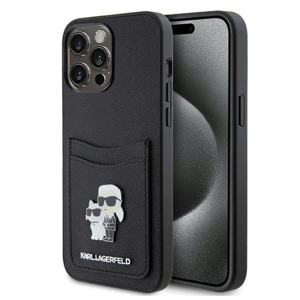 Karl Lagerfeld - Saffiano Cardslot (KLHCP15XSAPKCNPK) – puzdro na iPhone 15 Pro Max – Karl & Choupette KF2339643