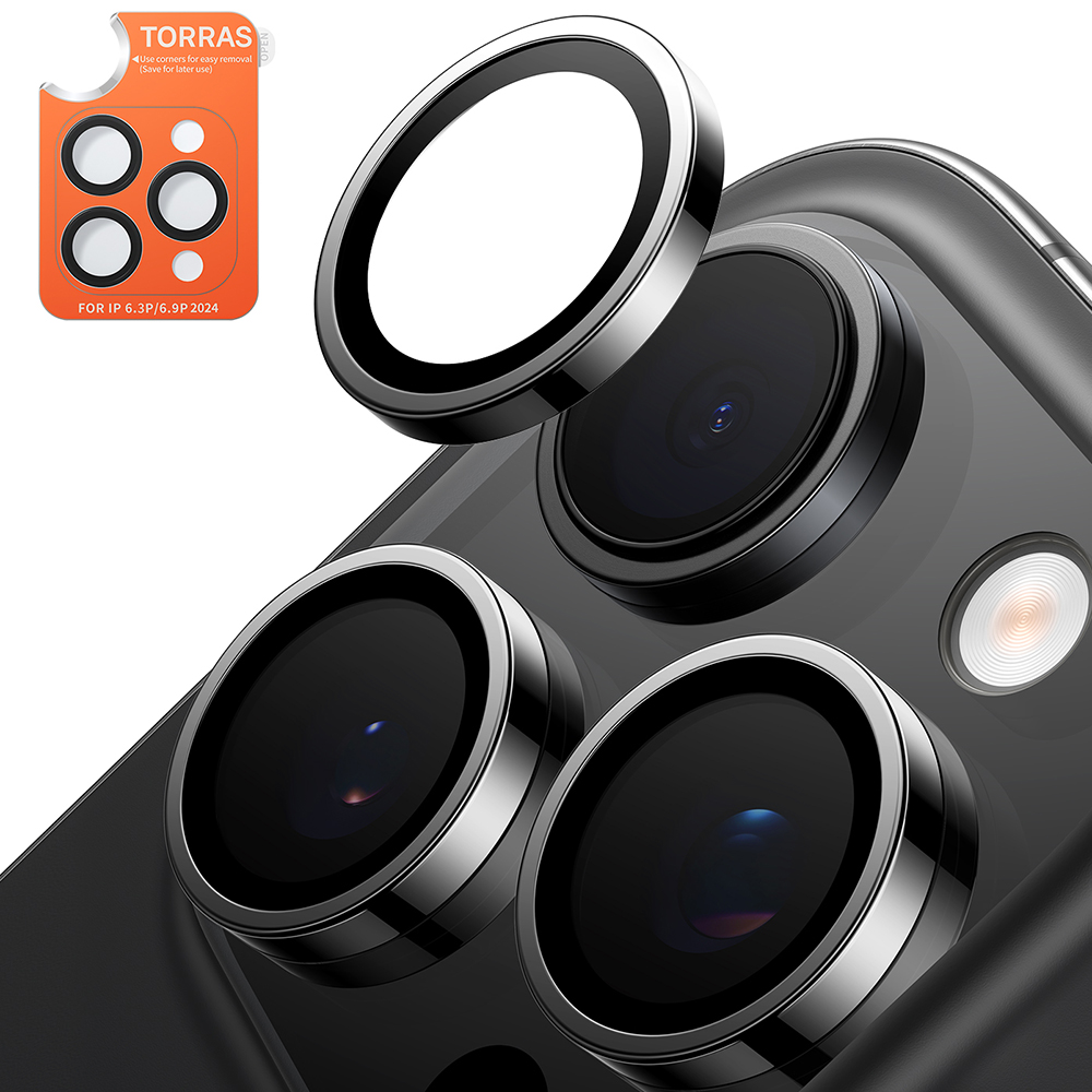 Torras Lensguard Camera Protector ochranné sklo objektívu pre iPhone 16 Pro Max – Čierne KF2344150
