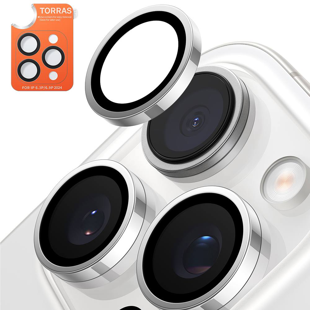 Torras Lensguard Camera Protector ochranné sklo objektívu pre iPhone 16 Pro Max – Titanium Grey KF2344151