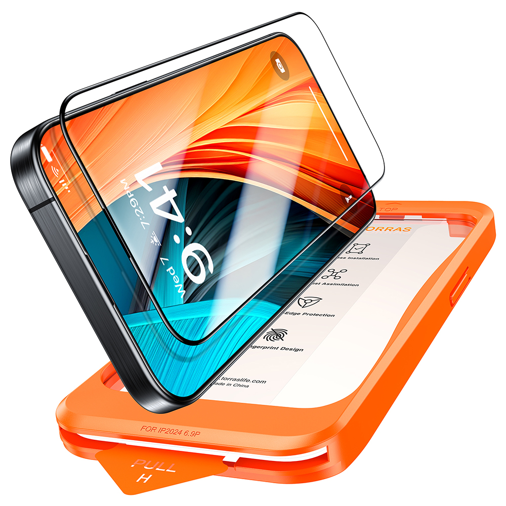 Torras GlassGo Install Master tvrdené sklo pre iPhone 16 Pro Max – Čierne KF2344167