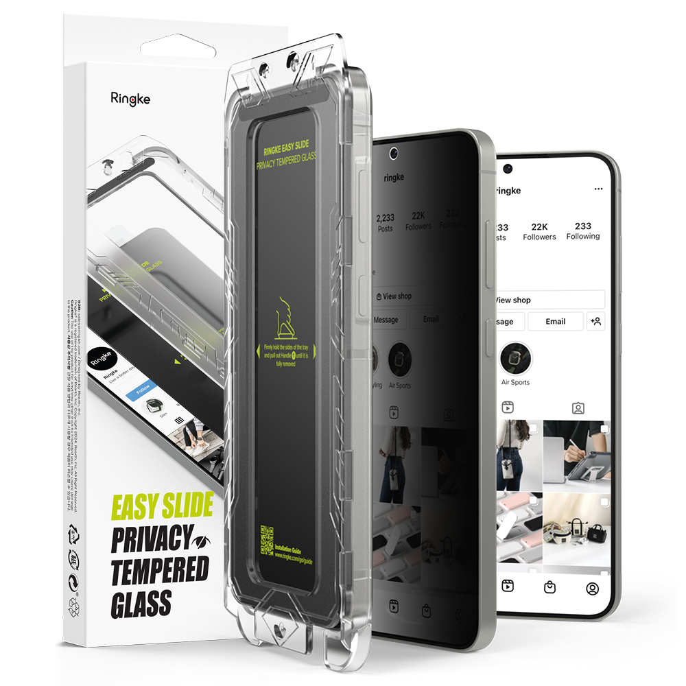 Ringke Easy Slide Privacy Tempered Glass (2 ks) tvrdené sklo s ochranou súkromia pre Samsung Galaxy S25 – Čierne KF2345098