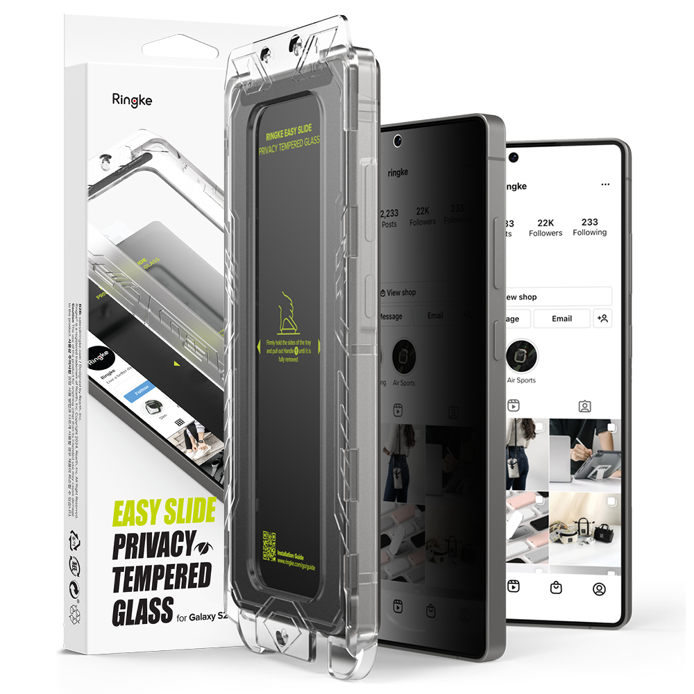 Ringke Easy Slide Privacy Tempered Glass (2 ks) tvrdené sklo s ochranou súkromia pre Samsung Galaxy S25 Ultra – Čierne KF2345100