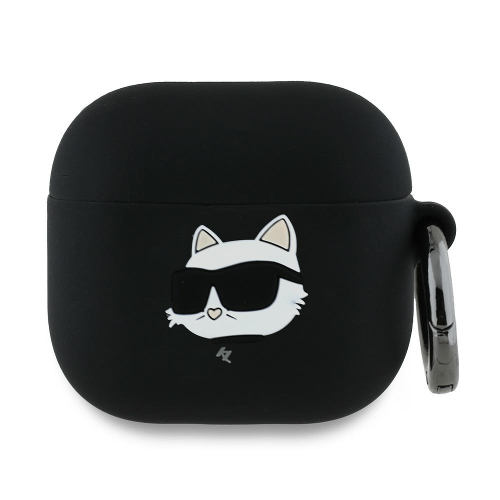 Karl Lagerfeld Silicone Choupette Head 3D (KLA4RUNCHK) obal pre Apple AirPods 4 – Čierny KF2345736