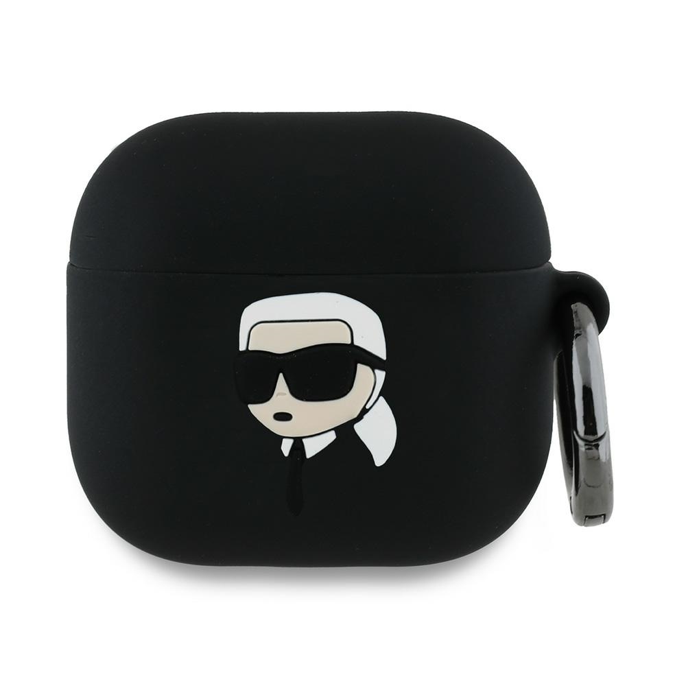 Karl Lagerfeld Silicone Karl Head 3D (KLA4RUNIKK) obal pre Apple AirPods 4 – Čierny KF2345741