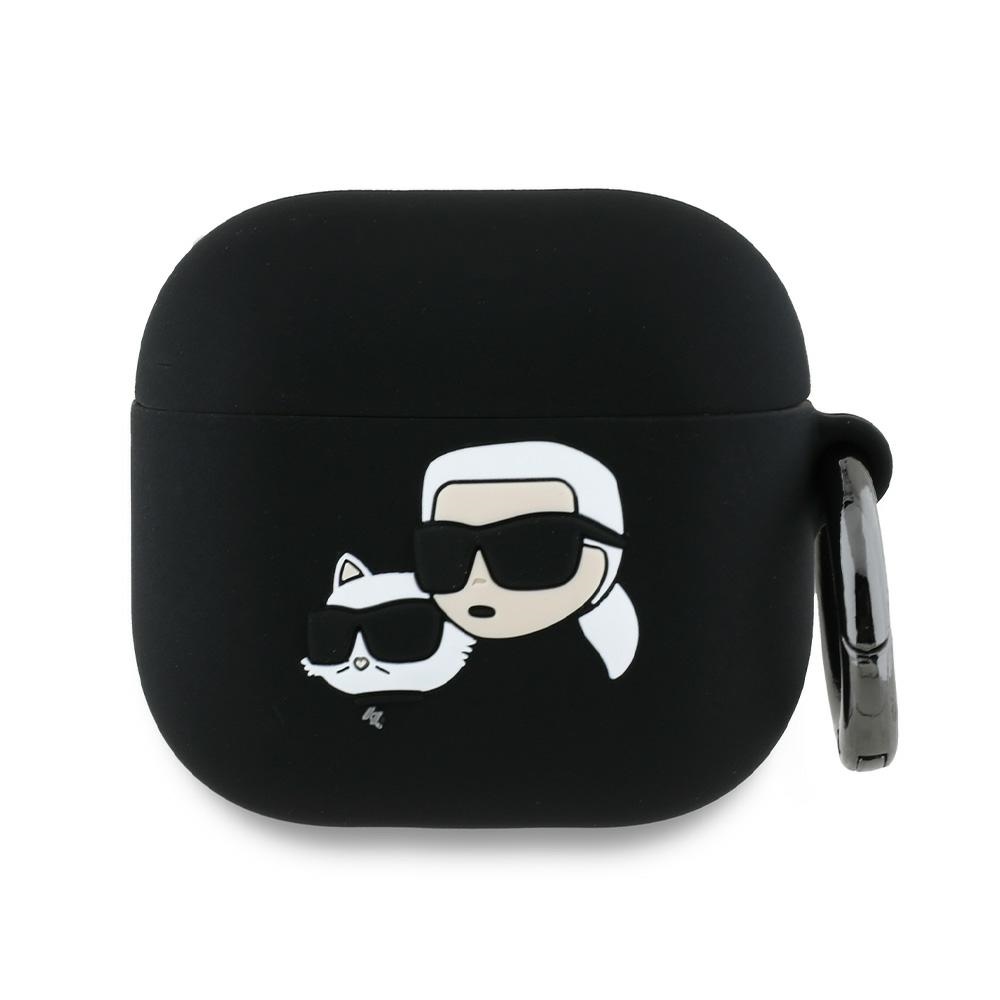 Karl Lagerfeld Silicone Karl&Choupette Head 3D (KLA4RUNKCHK) obal pre Apple AirPods 4 – Čierny KF2345742