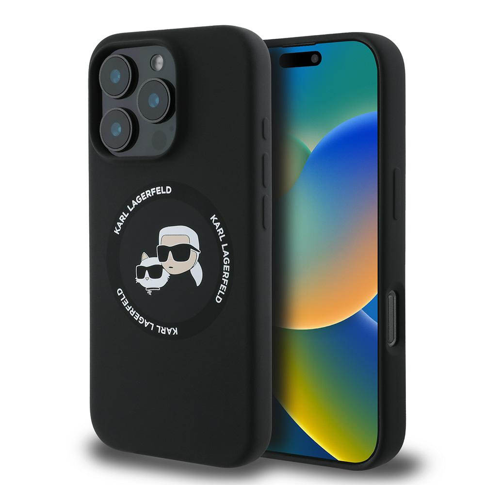 Karl Lagerfeld Silicone MagSafe (KLHMP16LSKCHTCK) kryt pre iPhone 16 Pro – Karl&Choupette Heads KF2345743