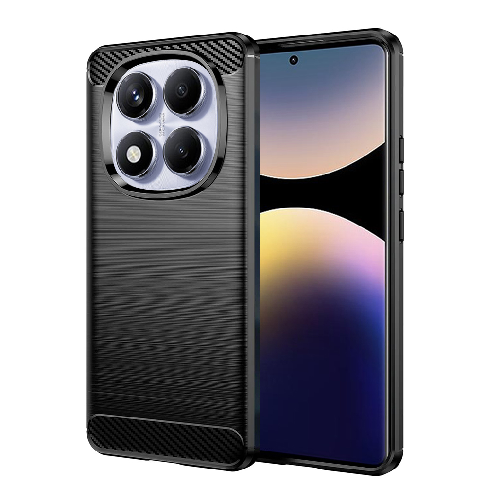 Techsuit Carbon Silicone kryt pre Xiaomi Redmi Note 14 Pro 4G / Poco F7 – Čierny KF2345655