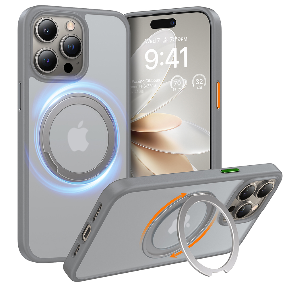 Torras Ostand Pro Series kryt pre iPhone 15 Pro Max – Titanium Grey KF2344180