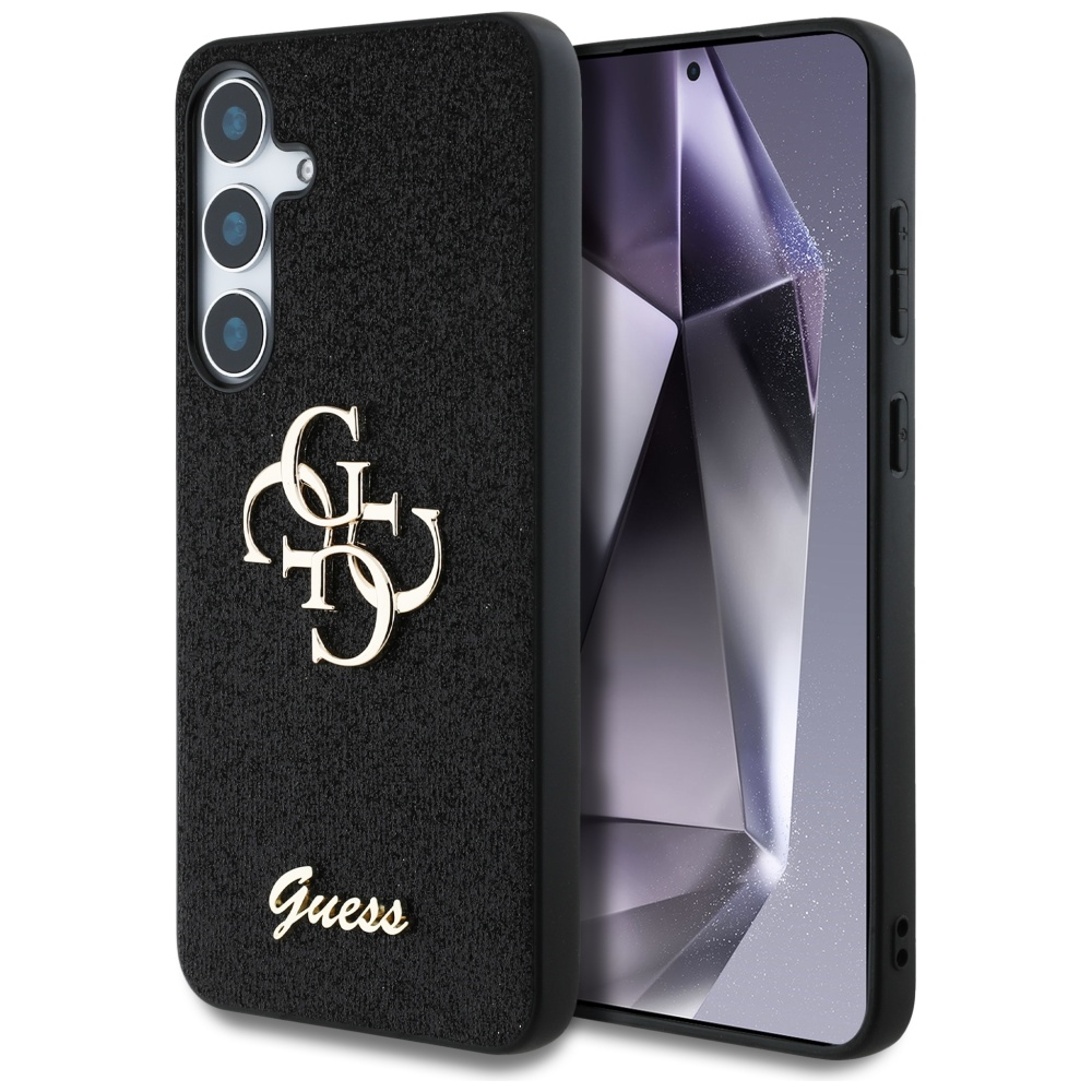 Guess Glitter Script Big 4G Logo (GUHCS25SHG4SGK) kryt pre Samsung Galaxy S25 – Čierny KF2345841