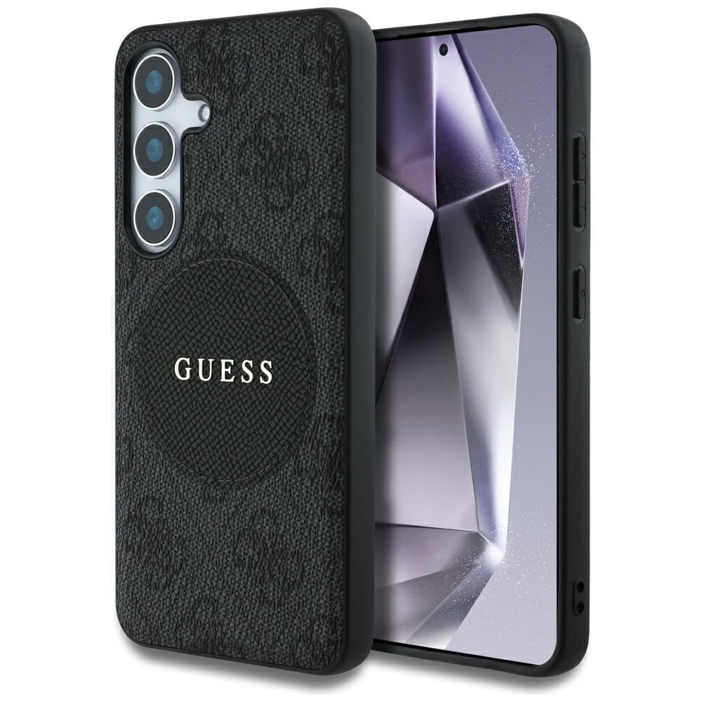 Guess 4G Circle Classic Logo MagSafe (GUHMS25SP4PGRSGK) kryt pre Samsung Galaxy S25 – Čierny KF2345860