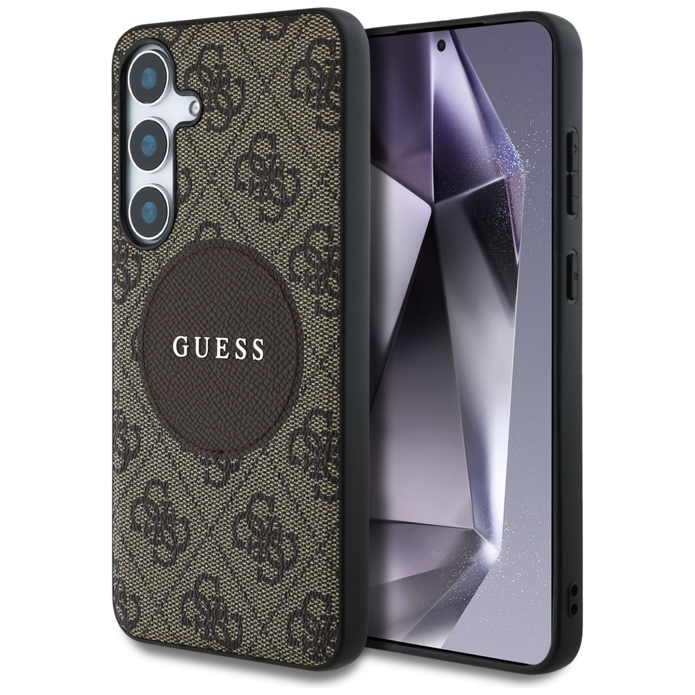 Guess 4G Circle Classic Logo MagSafe (GUHMS25SP4PGRSGW) kryt pre Samsung Galaxy S25 – Hnedý KF2345862