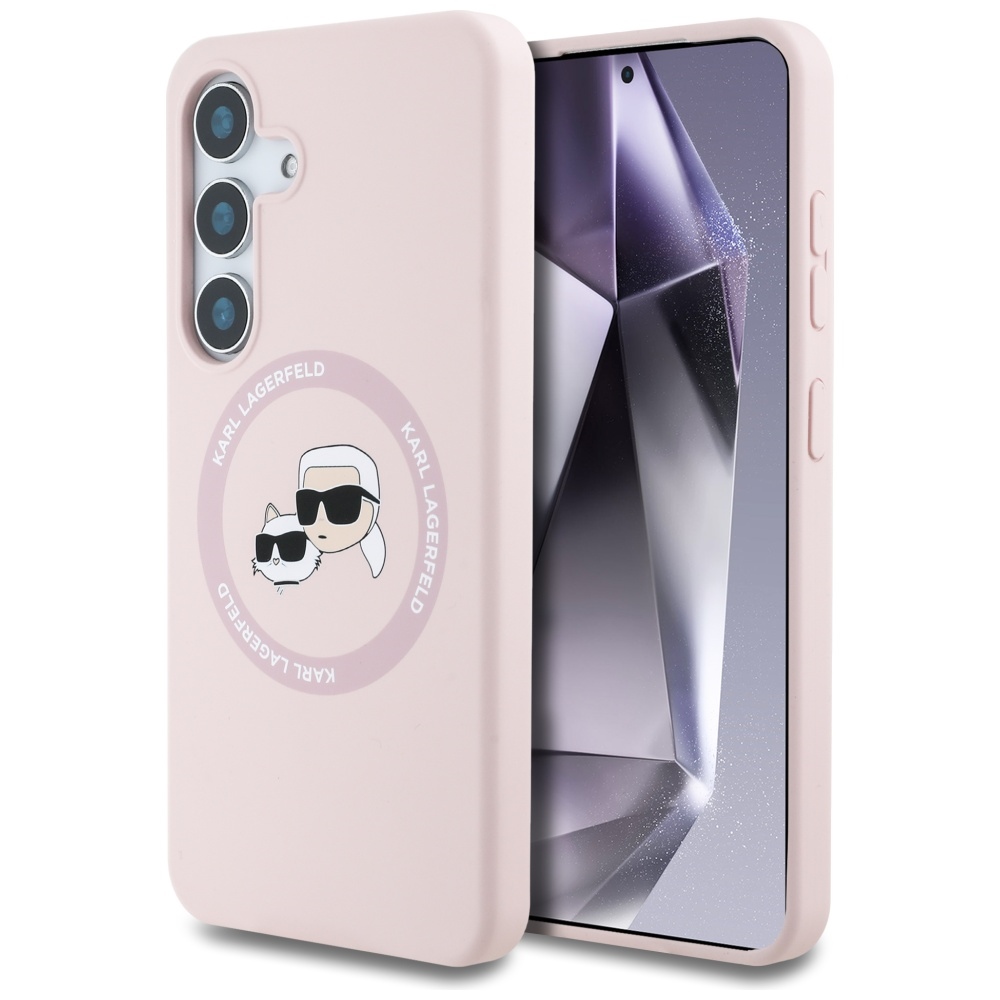 Karl Lagerfeld Silicone Double Heads (KLHMS25MSKCHTCP) kryt pre Samsung Galaxy S25 Plus – Ružový KF2345910
